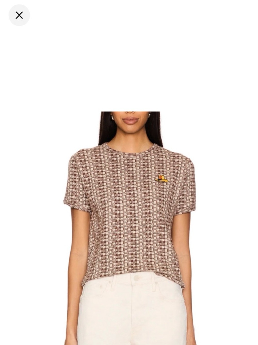 Mother Brown Checkered Short Sleeve Tee